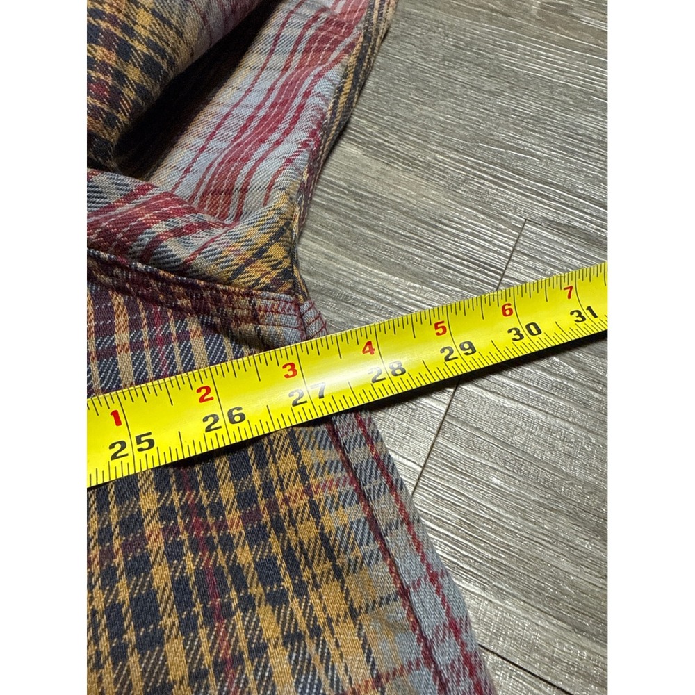 Carhartt Mens 2XL Tall Plaid Flannel Button Down Shirt S61BLK Multi Color Cotton - Picture 6 of 7